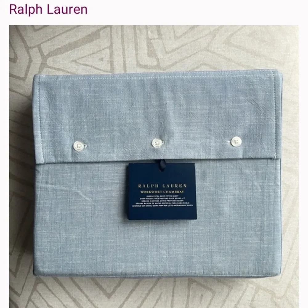 Ralph Lauren Workshirt Chambray  Fitted Sheet